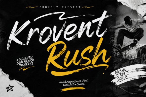 Krovent Rush: The Urban Brush Font for Crafted Products